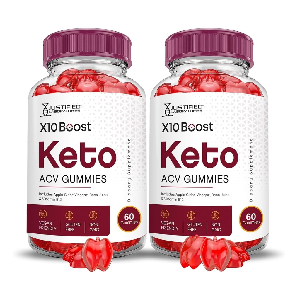 Justified Laboratories (2 Pack X10 Boots Keto ACV Apple Cider Essig Boost Formuliert mit Granatapfelsaft Pulver B12 Vegan Non GMO 120 Gummis
