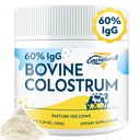 Poudre de supplément de colostrum bovine - 60 % d'IgG 3000 mg pour Gut, Croissance des cheveux, Beauté et Immune, Facile à mélanger, Sans saveur (50 portions)