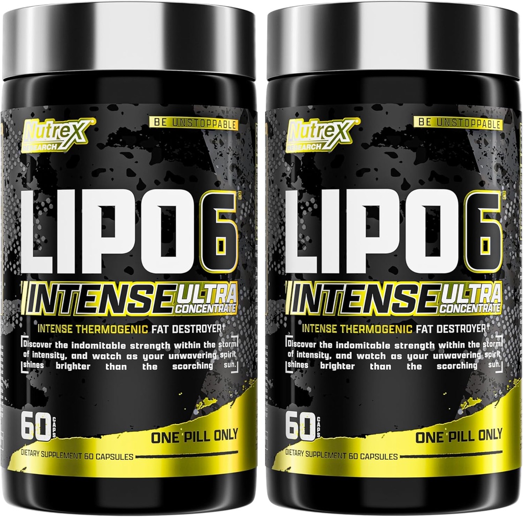 Nutrex Ricerca Lipo6 Nero Intenso Ultra Concentrato Termogenico Bruciatore grasso per gli uomini e le donne | Supplemento di perdita di peso e Appetite Suppressant | Confezione di 2