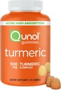 Qunol Turmeric Gummis, Gummy mit 500mg Kurkuma Curcumin, Joint Support Supplement, Ultra High Absorption Tumeric Curcumin, Vegan, Glutenfrei, 90 Count
