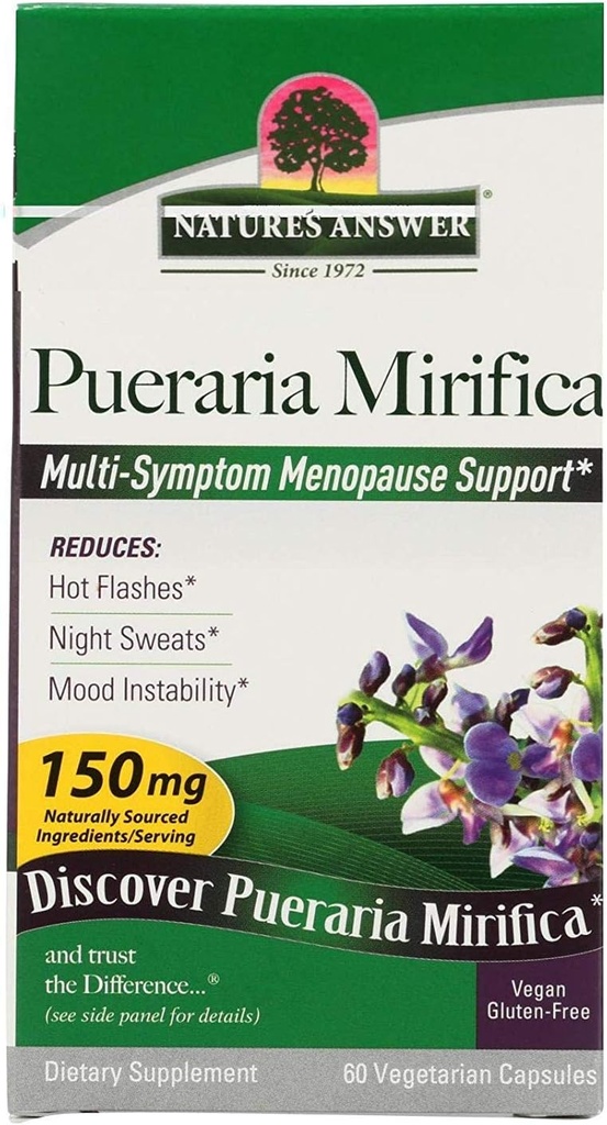 Risposta della natura Pueraria Mirifica Capsule 60 Count | Supporto Reduttivo Femmina | Smooth Skin & Hair Supplement