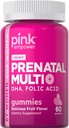 PINK Pränatale Vitamine | 60 Gummi mit DHA und Folsäure | Non-GMO & Gluten Kostenlose Multivitamin | Frucht Geschmack