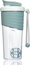 Protein Shaker Bottle 24oz – Teal Transparent Tritan mit Messskala, Silikon Grip & Teal Shaker Ball – Perfekt für Protein Shakes, Smoothies und Ergänzungen