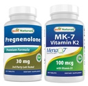 Best Naturals Pregnenolone 30 Mg & Vitamin K2 (MK7) mit D3