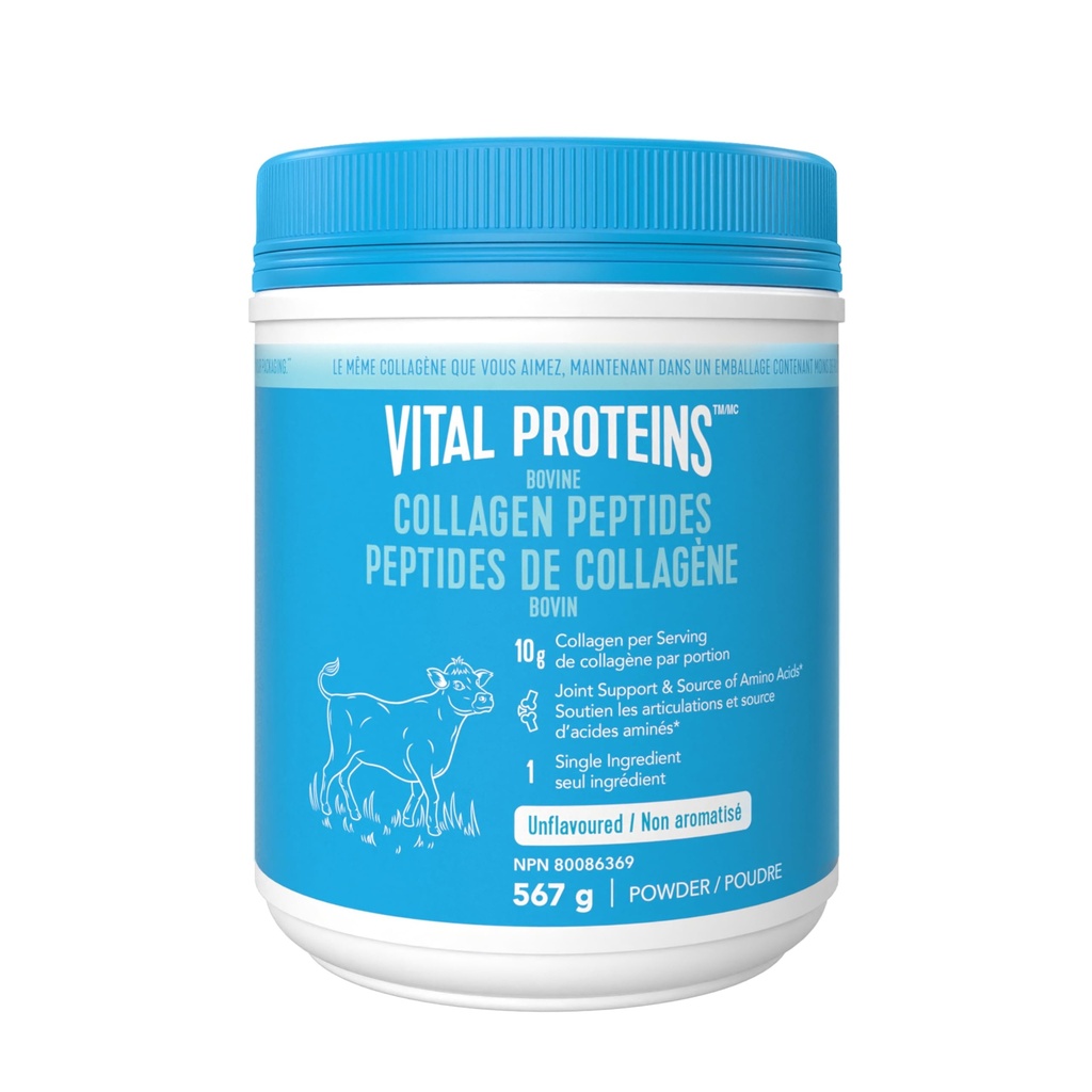 Protéines vitales Peptides de collagène non aromatisés, 567 GR