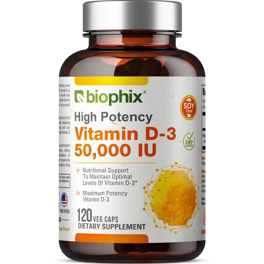 Biophix Vitamin D-3 10000 IU High-Potency 120 Softgels - hochkarätige Non-GMO Soy-Free unterstützt starke Knochen Immungesundheit