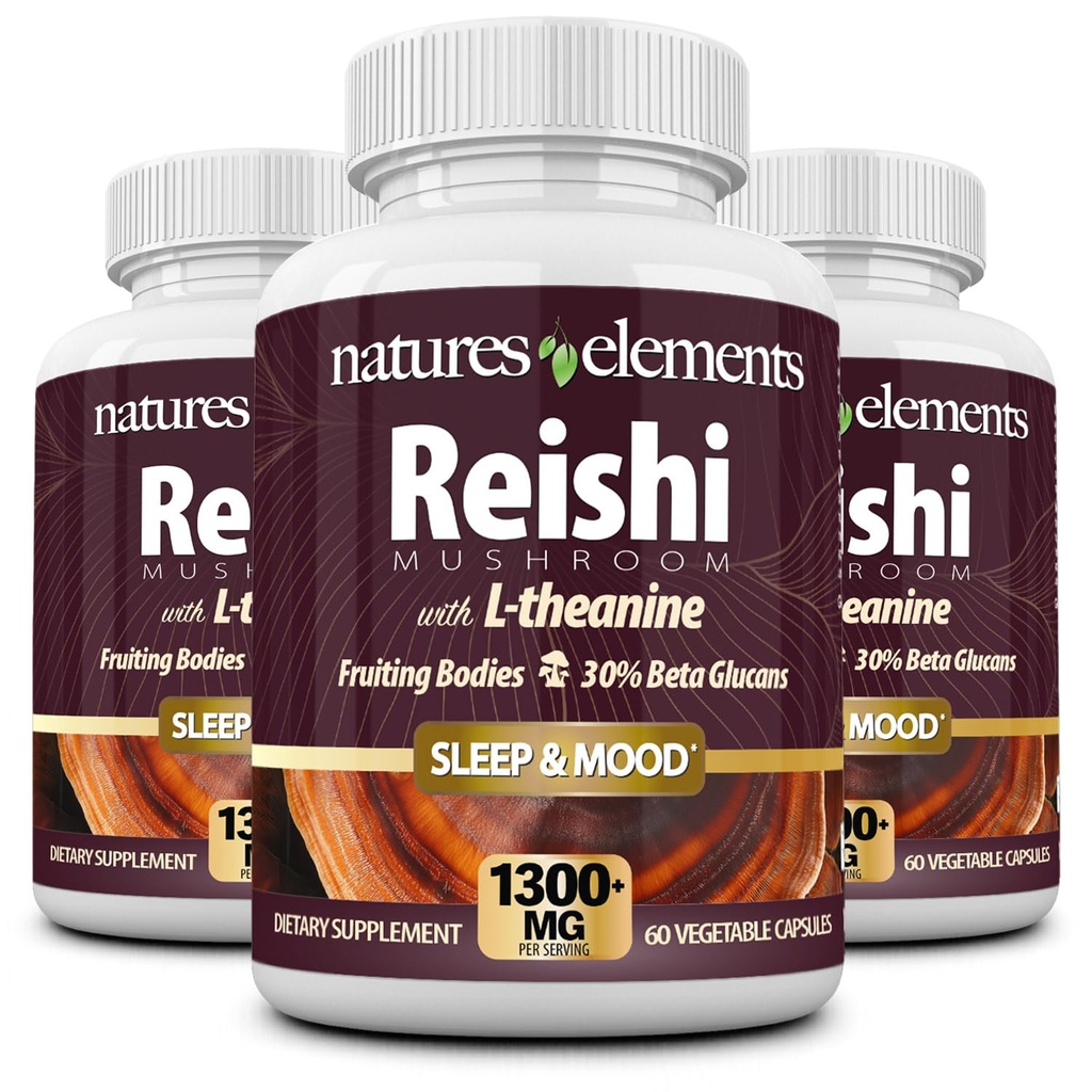 Reishi Pilzextrakt – 10:1 Konzentration – 1000mg – 60 Tabletten – Packung mit 3 – Immununterstützung – Vegetarisches Safe – Glutenfrei – Ganoderma Lucidum