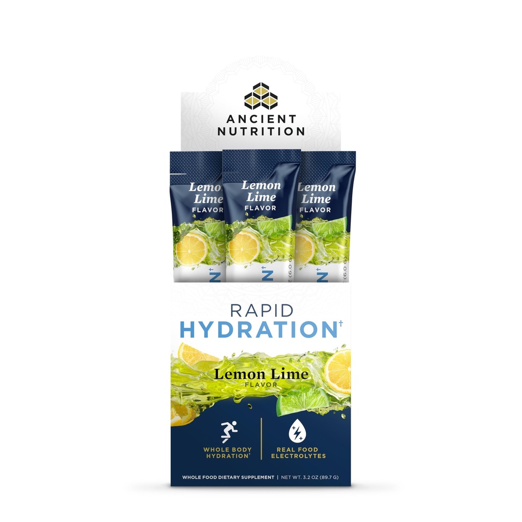 Alimentation ancienne Poudre d'hydratation rapide, chaux citron, électrolytes des sels de mer naturels et algues marines rouges, soutient l'hydratation rapide du corps et la santé cellulaire, 15 portions