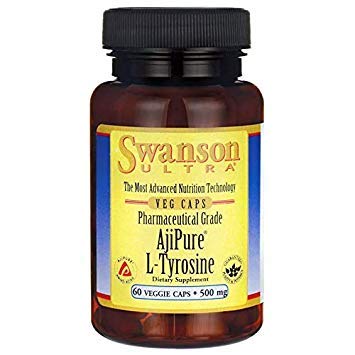 Swanson Amino Acid Ajipure L-Tyrosine Pharmaceutical Grade 500 Milligrams 60 Veg Capsules