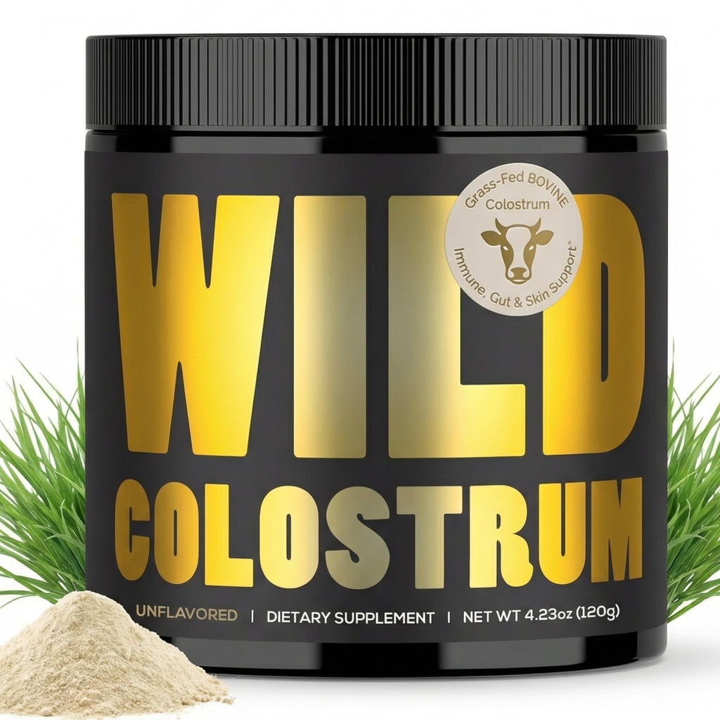 Polvere di Colostrum non aromatizzata – 120g (60 Serve, 2g Scoop) – Grass Fed Bovine Colostrum Supplement – Pure Immune, Gut & Energy Support – Calostro Bovino para Adultos