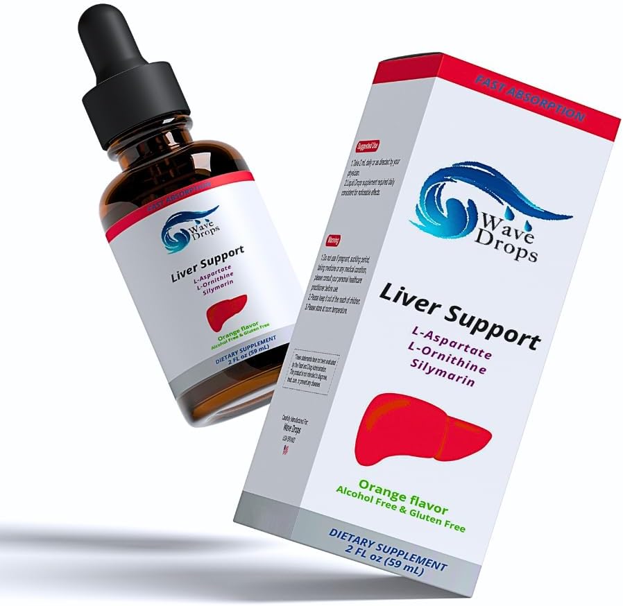 Supplément liquide de soutien du foie - Formule spéciale - Liver Cleanse Detox & Repair Formula - Supplément de soutien du foie à base de plantes avec L-Ornithine L-Aspartate Silymarin