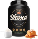 Bienheureuse poudre de protéines végétaliennes - Protéines végétales poudre de substitut de protéines, 23g de poudre de protéines de pois, sans lait, sans gluten, sans soja, sans sucre ajouté, 30 portions (caramel salé)