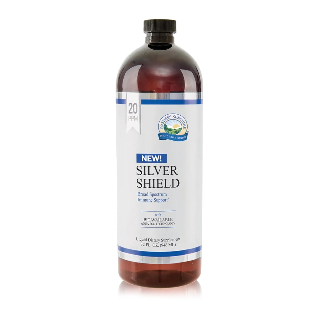 Nature's Sunshine Silver Shield Liquid, 32 Fl Oz | Kolloidale Silberflüssigkeit mit Aqua Sol Technologie bietet Immununterstützung und Schutz