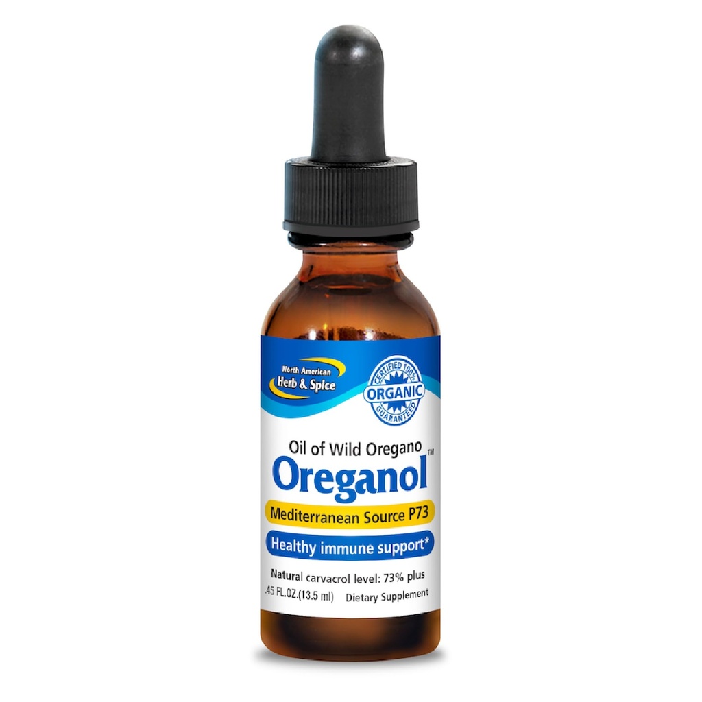 NORTH AMERICAN HERB & SPICE Oreganol - 0.45 fl. oz. - Unverarbeitet, Wild, Bio Oregano öl - Mediterrane Quelle P73 - Non-GMO - 194 Servierungen