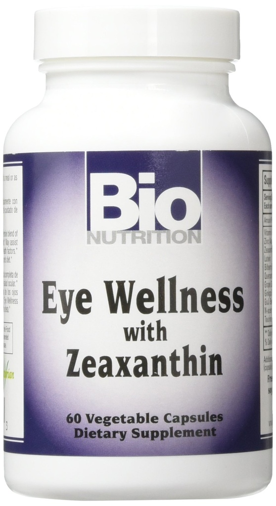Bio Nutrition Eye Wellness 60 Capsule Vegetariani | Zeaxanthin | 60 Serve per Bottiglia | Supporta la salute dell'occhio e della visione | Vitamina A & Zinc