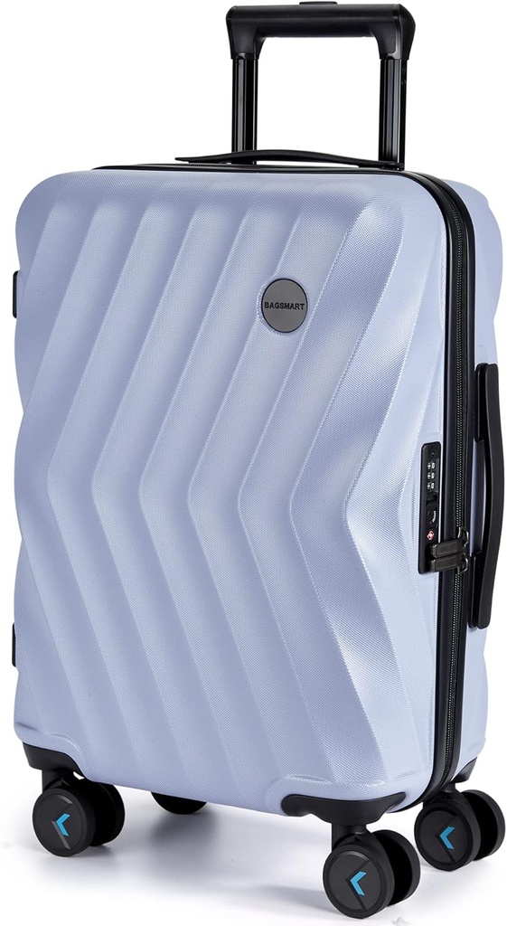 BAGSMART Transporter Sur Bagage 22x14x9 Airline Approuvé, PC Hardside Suitcase, 20 pouces Carryon avec Roues Spinner, Bagage de Voyage légère Rolling Valises pour hommes Femmes (Purple)