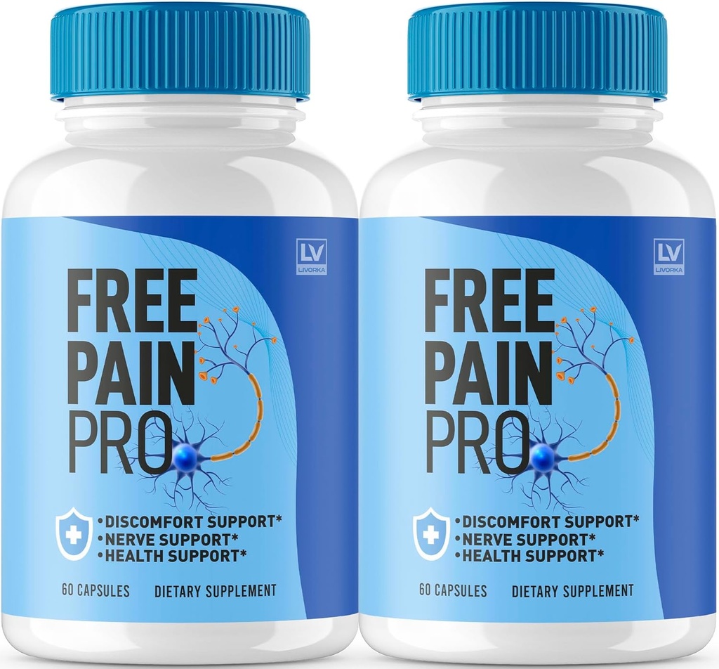 (2 Pack) Free Pain Pro Capsules, Supplément officiel gratuit de la douleur Pro Capsules Formule avancée, pilules Pro de la douleur libre tout naturel pour soutenir le bien-être général, examen de formule Pro de la douleur libre, 120 capsules