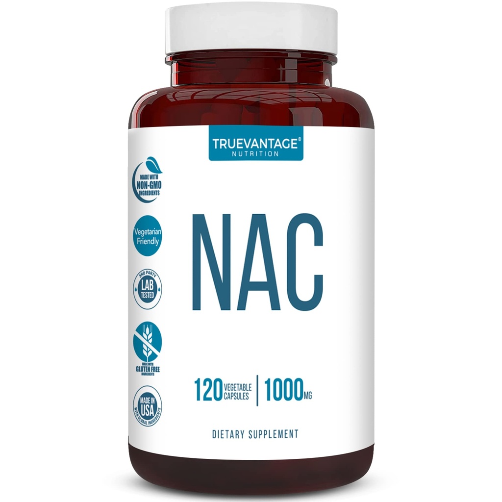 Supplément NAC (N-acétyl Cysteine) - Soutien aux antioxydants à 1000 mg - Promotion de la santé du foie et de la désintoxication - Améliore la santé pulmonaire et immunitaire - Capsules végétales - 120 Compte - 60 portions