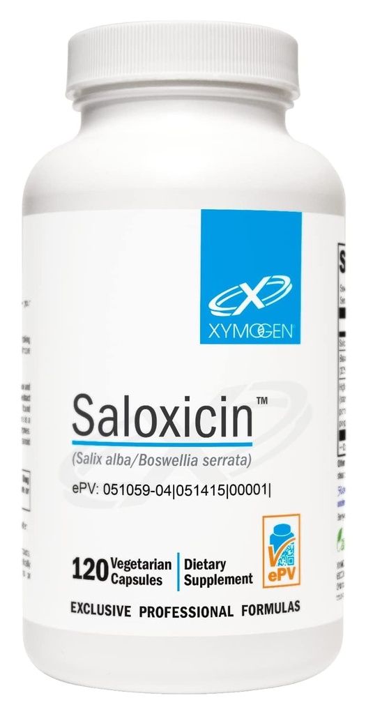 XYMOGEN Saloxicine - Supplément de soutien aux antioxydants - Extrait de graines de raisin, supplément de grenade aux fruits et canneberges - Capsules d'extrait de saule blanche et de boswellia (120 capsules)