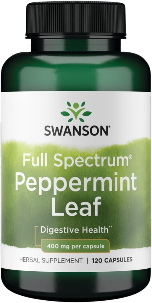 Swanson Full Spectrum Peppermint Blatt 400 Milligramme 120 Kapseln