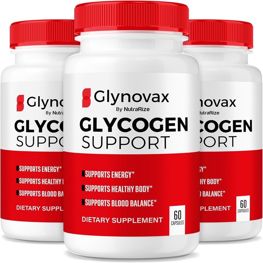 NutraRize (3 Pack) Pillole Glynovax, Glynovax Glycogen Support Formula, Tutto integratore naturale per mantenere livelli stabili sani, Glyno Vax Recensioni ufficiali (180 capsule)