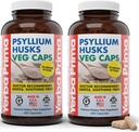 Yerba Prima Psyllium Husks Veg Caps, 400 Capsules (625mg) (paquet de 2) - Vegan, non-OGM, sans gluten, Colon Cleanser, supplément de fibre quotidienne pour la santé et la régularité Gut