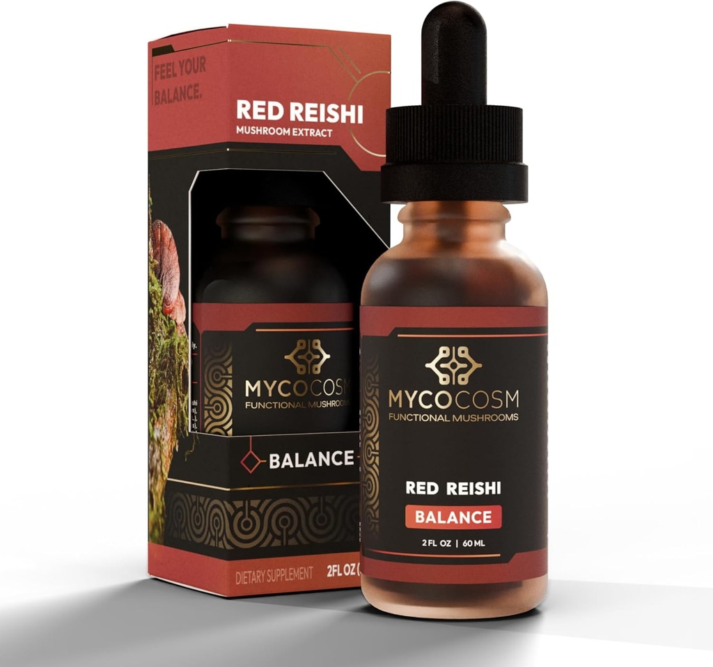 Extrait de Reishi - Balance - Supplément de champignons pour promouvoir la longévité - Soutien immunitaire - Ganoderma Lucidum - Adaptogène