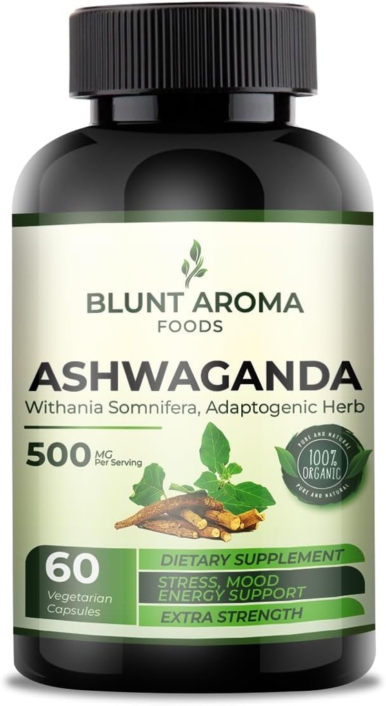 Estratto di Ashwagandha - Grande resistenza 5200mg di polvere. Radice di zenzero misto, curcumina curcuma, radice di Alkanet e pepe nero - 60 capsule - 2 mesi di alimentazione