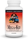 Fonte Naturals Mega-Kid Chewable Multi-Vitamin, Nutrizione Seriosa dei Bambini per Bambini Età 2-10, Natural Berry Flavors - 60 Wafers