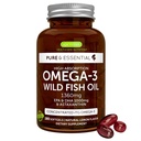 Igennus Ultra Pure Omega 3 Triglycéride rTG Huile de poisson sauvage 1360mg, IFOS certifié, EPA DHA 1000mg Plus Astaxanthine, non-OGM, pour hommes et femmes, 180 Softgels