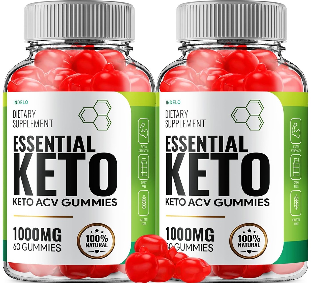 (2 Pack) Essential Keto ACV Gummies - Advanced Formula Essential Keto + ACV gestione del peso Gummies Aceto di sidro di mele Keto Integratore Dietetico Essenziale Recensioni Vitamina B12 B6 (120 Gummies)