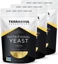 Terrasoul Superfoods Premium Nutritional Yeast Flakes, 3 Lbs (Pack of 3), Fortified, Savory Superfood für Vegan Cheese, Saisoning und Plant-Based Protein Boost