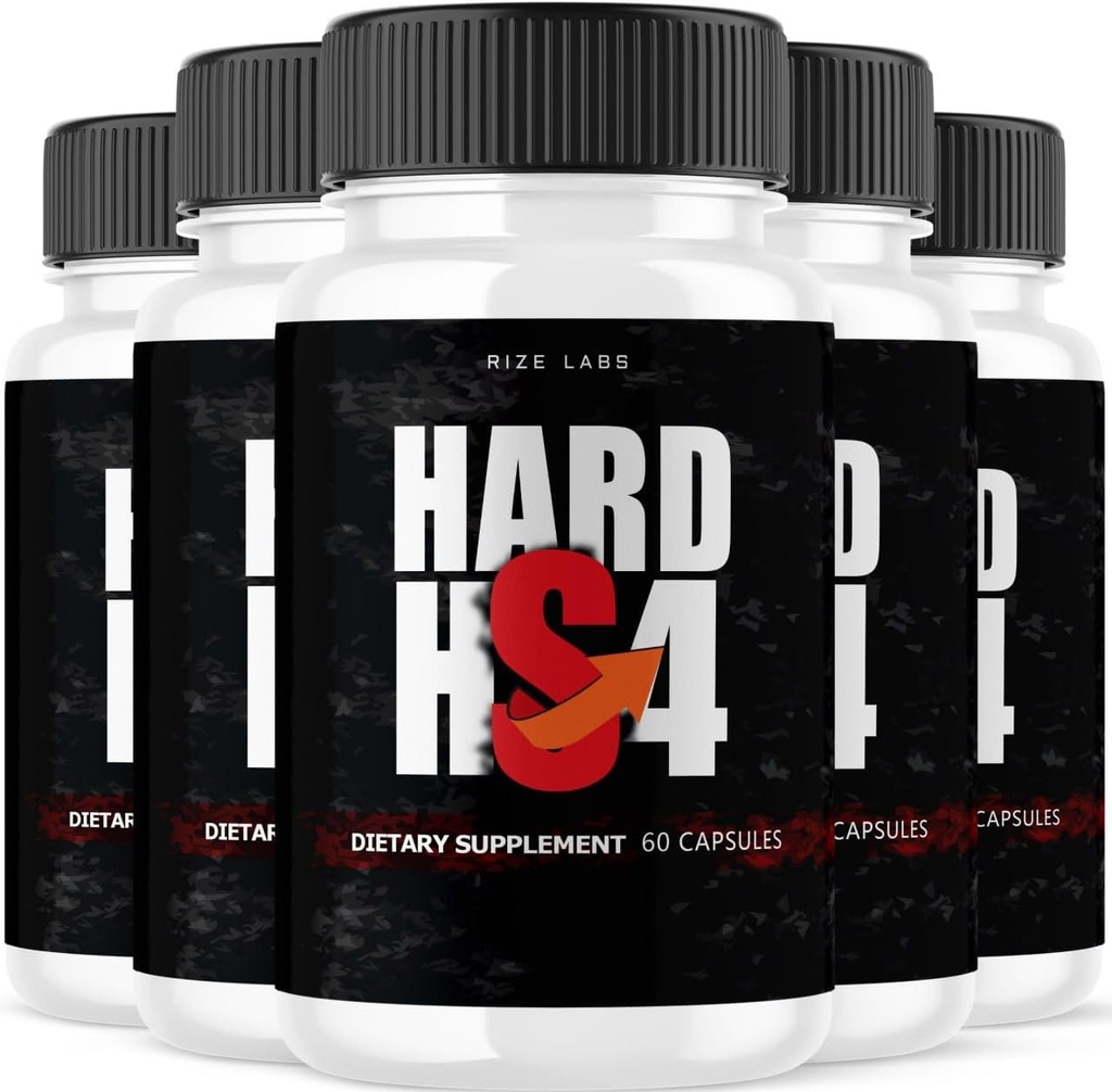 Rize labs Hard HS4 Capsule per la salute degli uomini, Pillole ad alta resistenza, Supporto maschile per prestazioni complessive, Hard HS4 Formula massima, Pastillas - Confezione da 5 (300 capsule)