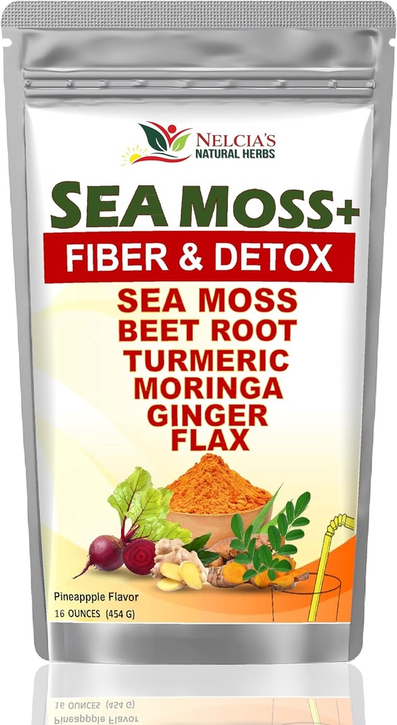 Lait thésile avec mousse de mer et poudre de supplément turmirique pour le soutien immunitaire, nettoyage corporel et détox Inclure BeetRoot, Moringa, Dandelion, Burdock et graines de lin.