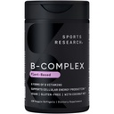 Ricerca sportiva® Vitamina B-Complex - Spettro completo di B Vitamine con B12 e Folate metilato - Gluten Free · Plant-Based · Non-GMO · Vegan-Friendly Formula - 120 Veggie Softgels