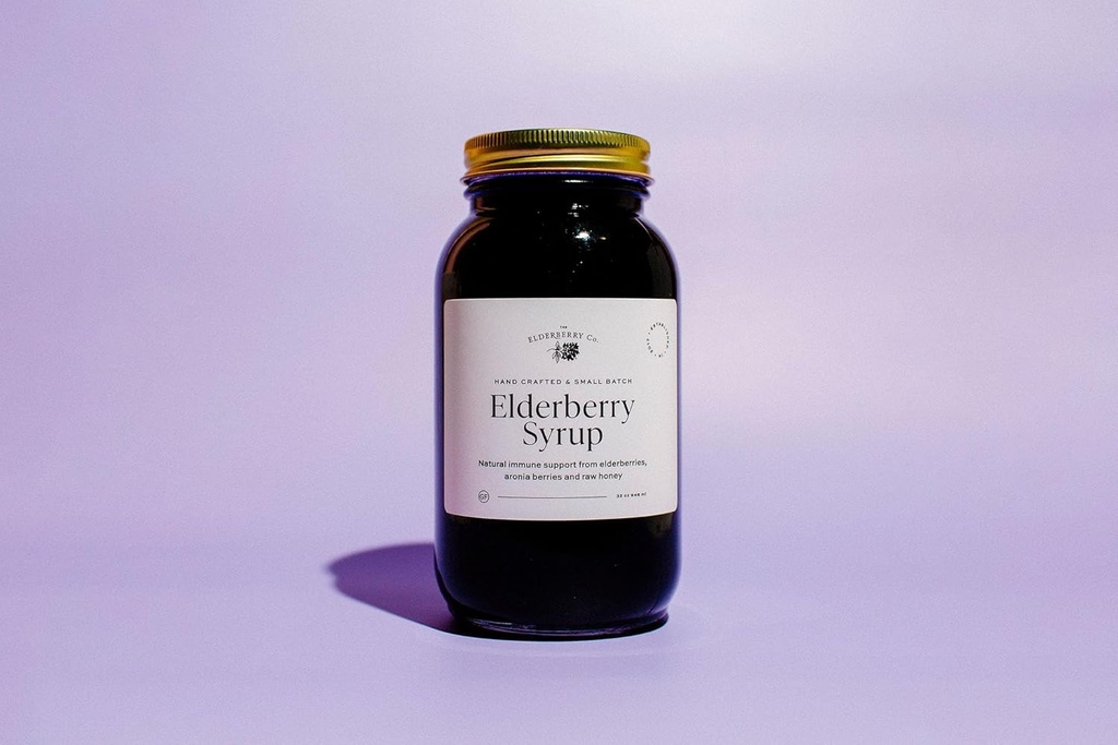 The Elderberry Co. Syrup Elderberry with Aronia Berries Natural Immune Support for Kids and Adults (32 oz.)