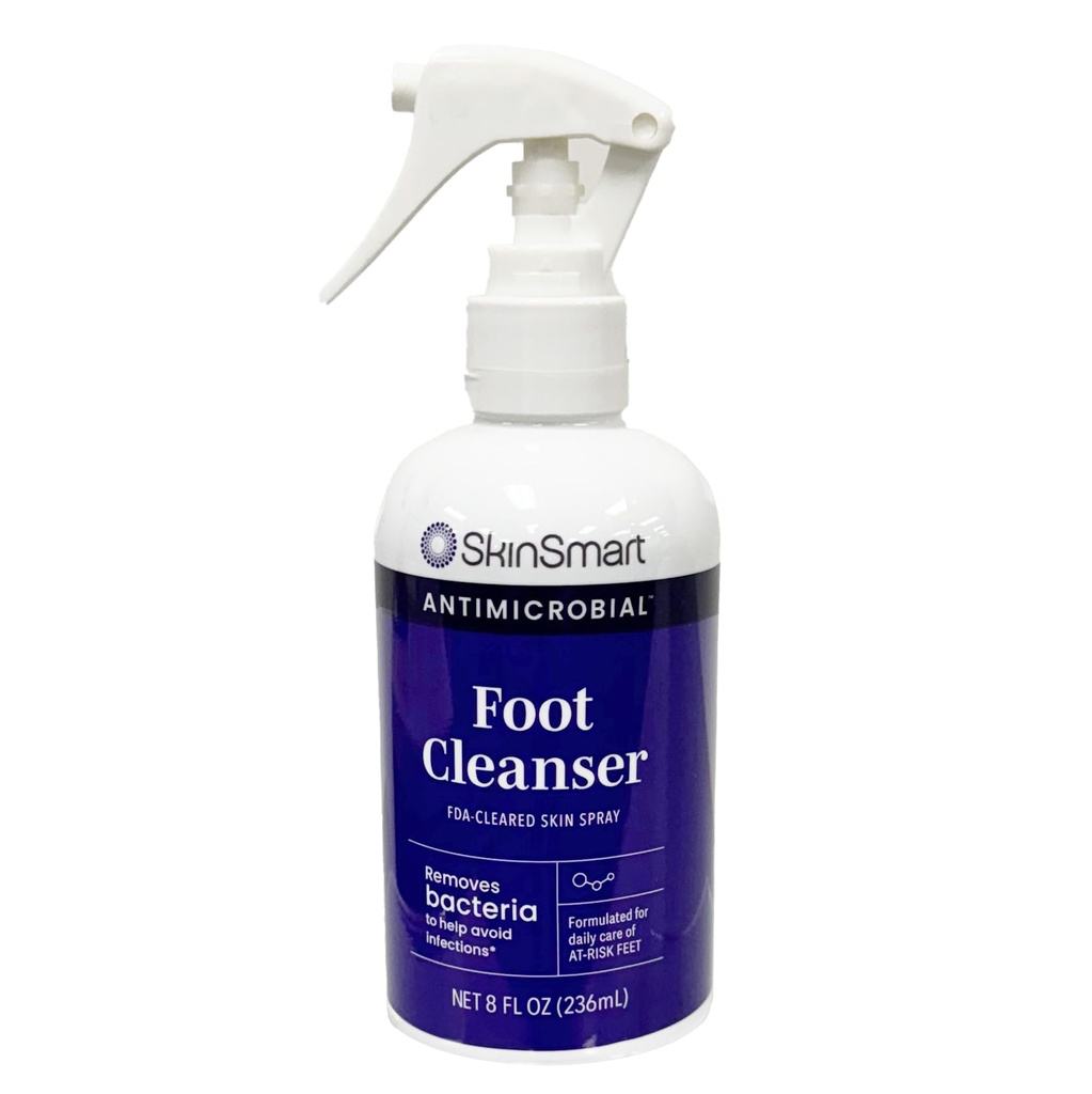 SkinSmart Daily Foot Cleanser for At-Risk Feet, élimine les bactéries pour aider à éviter les infections, 8 once spray