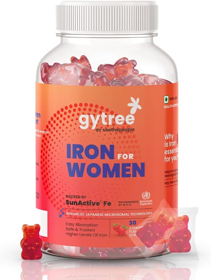 Gy.Tree Eisengummis für Damen, SunActive Fe Formula, 30 Count, Schwangerschaft Safe