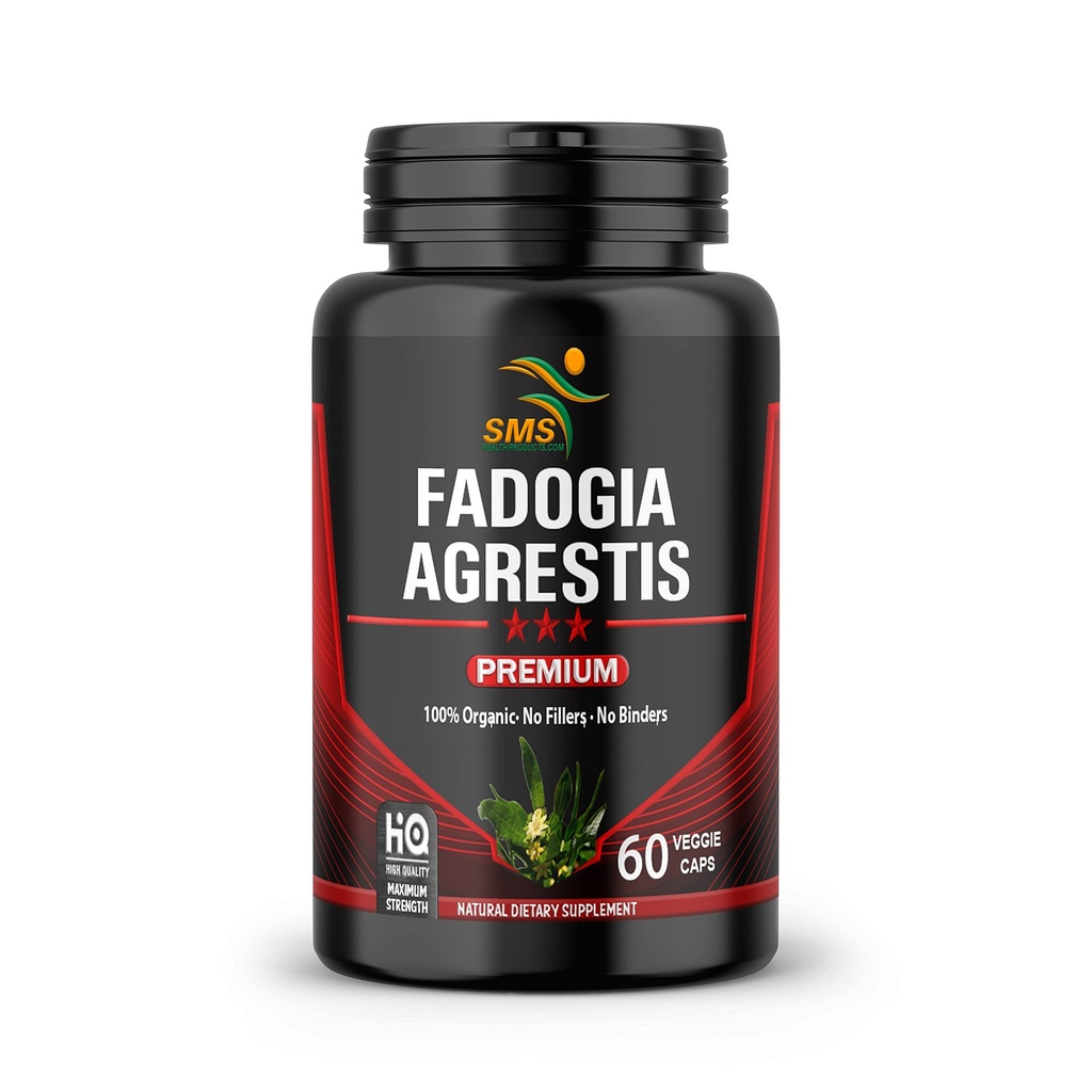 Fadogia Agrestis Extract Pills (Maximum Strength) 1,000mg Servings | Supports Athletic Performance, Strength, Drive | Organic, Third Party Tested, Gluten Free Supplement, 60 Veggie Caps