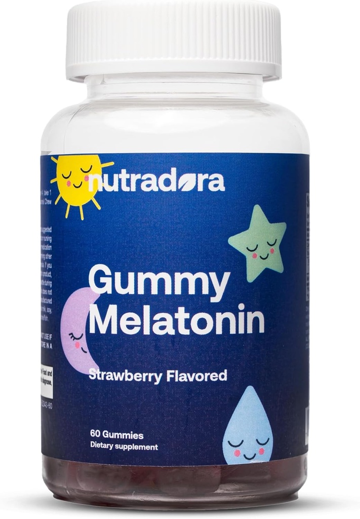 Melatonin Kinder Schlafgummis - Schlafgummis für Kinder und Erwachsene Hilfe Schlaf, Wake Cycle, Relaxation, Verbesserung Schlaf-Exzellenz, Erdbeer-Flamvor, Made in USA, 60 Gummies