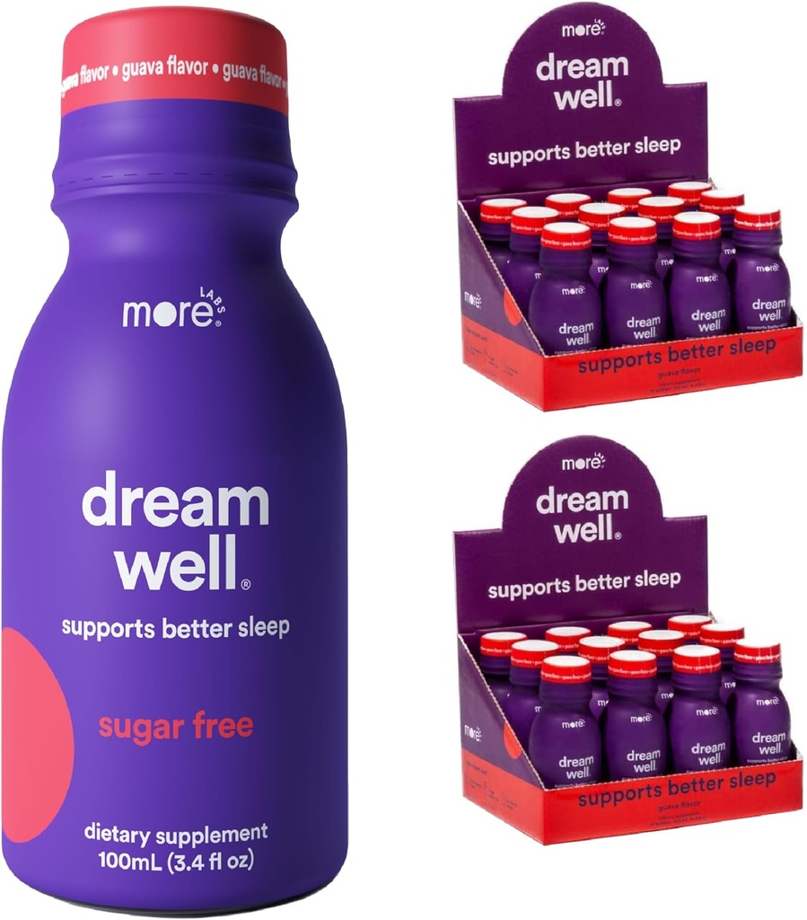Mehr Labs Dream Well, 5MG Melatonin ganzheitliche Schlaf-Getränk-Lösung, Non-Habit Forming mit 5HTP, Lemon Balm, Jujube Seed, Glycine (Pack von 24)