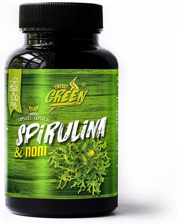 ANDES HEALTHY · SUSTAINABLE · FAIR Spirulin e Noni Capsule - Cibo con alto contenuto nutrizionale e aumenta la resistenza - | 120 pillole - Capsule vegani - Non OGM - Gluten Free