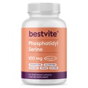 BESTVITE Phosphatidylserine 100mg per capsula (120 capsule vegetariane) con Sharp-PS® Green - Brevettato e clinicamente testato - Stearate Free - Soy Free - Gluten Free - Vegan - Non OGM