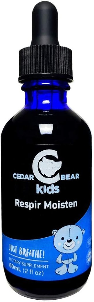 Zedernbär Respir Moisten für Kinder eine flüssige Kräuter-Ergänzung, die Moisturize und Beruhigungen Irritated Respiratory Tissues und glaubt okzialen Trockenhusten 2 Fl Oz