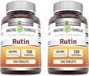 Incredibile formula Rutin Supplemento | 500 Mg | Compresse | Non OGM | Gluten Free | Made in USA (2 Pack | 100 Count)