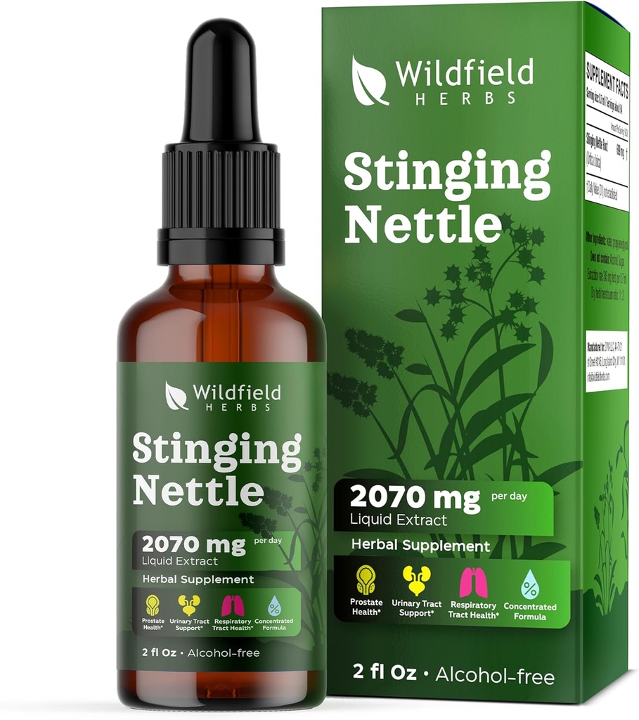 Stinging Nettle Root Extract Drops 2000mg (Urtica dioica L.) Kräuterergänzung absorbiert besser als Kapseln, 1 Monat Versorgung, 84 Servierungen, Alkoholfreie Tincture - 2 Oz, Paket von 1