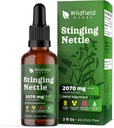 Stinging Nettle Root Extract Drops 2000mg (Urtica dioica L.) Supplément à base de plantes Absorbe mieux que les capsules, 1 mois d'approvisionnement, 84 portions, teinture sans alcool - 2 Oz, boîte de 1