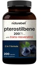 Pterostilbene mit 98% Trans-Resveratrol, 200mg pro Servierung, 200 Kapseln | Natürlich aus Wild-Blaubeeren – Antioxidantien-Ergänzung für gesunde Aging-Unterstützung – Non-GMO