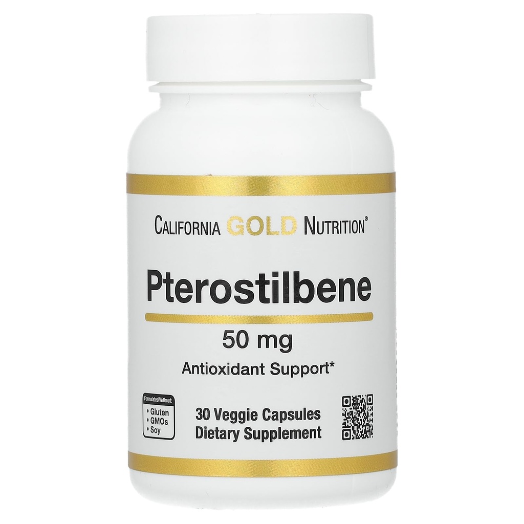 California Gold Nutrition Pterostilbene, 50 mg, 30 Veggie Kapseln