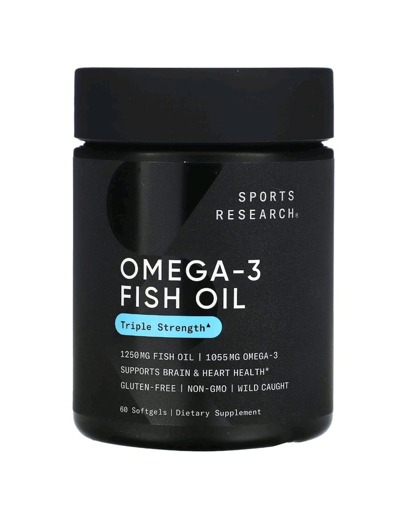 Sportforschung Omega-3 Fischöl, Triple Strength, 60 Softgels